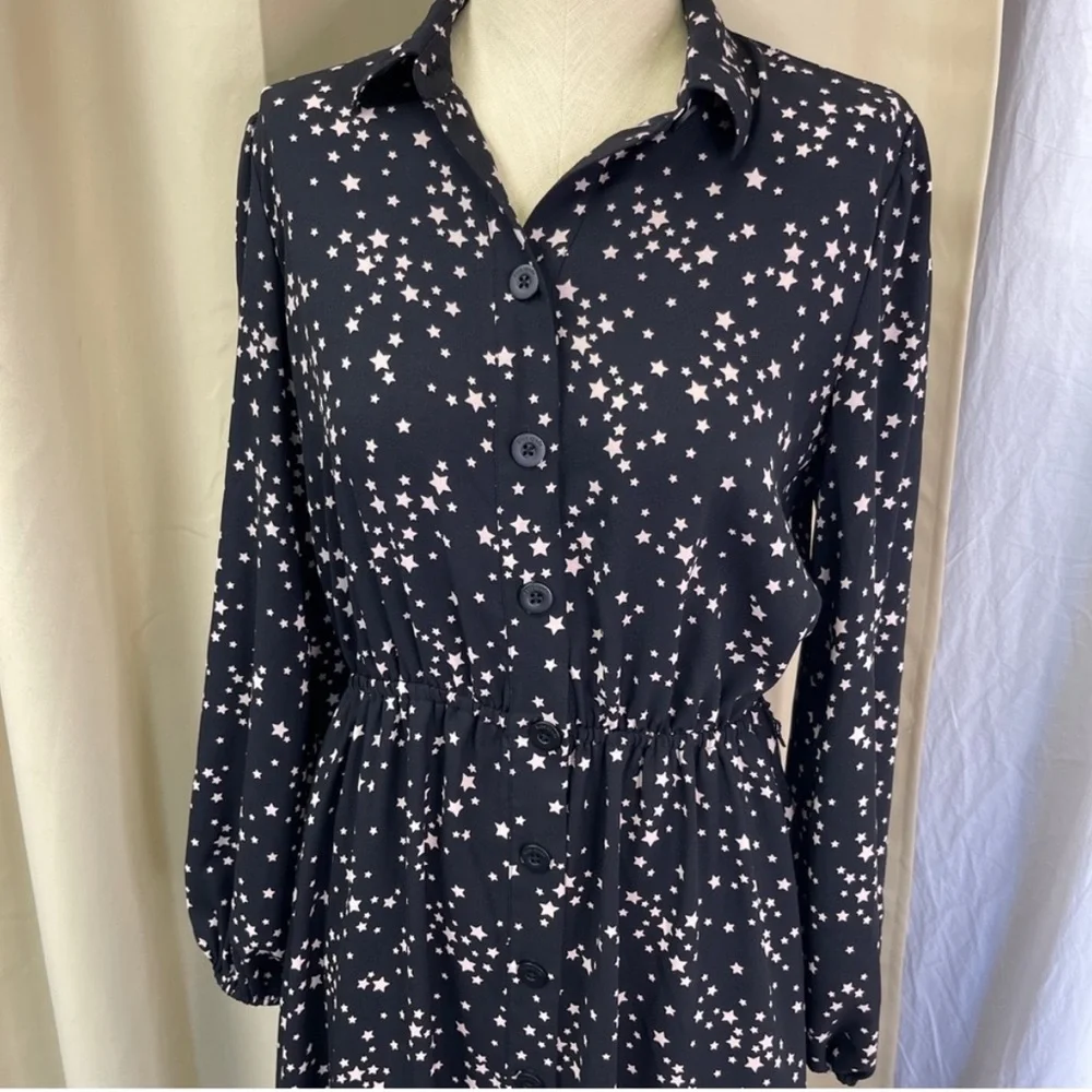 ✨NWT Kate Spade Scattered Stars ShirtDress Midi Length Size 4